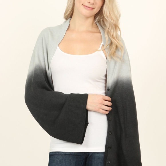 Versatile 4-IN-1 SOFT OMBRÉ BUTTON CARDIGAN - Picture 8 of 8